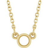 14K Yellow 3 mm Round Bezel-Set Solitaire 18" Necklace Mounting