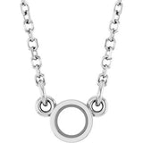 Sterling Silver 3 mm Round Bezel-Set Solitaire 18" Necklace Mounting