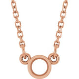 14K Rose 3 mm Round Bezel-Set Solitaire 18" Necklace Mounting