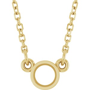 14K Yellow 3.4 mm Round Bezel-Set Solitaire 18" Necklace Mounting