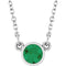 14K White Natural Emerald Solitaire 16