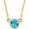 14K Yellow Natural Blue Zircon Solitaire 16