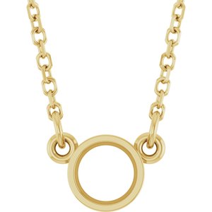 14K Yellow 4.1 mm Round Bezel-Set Solitaire 18" Necklace Mounting