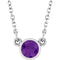 Rhodium-Plated Sterling Silver Imitation Amethyst Solitaire 16