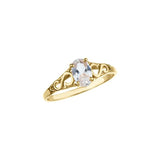 14K Yellow April Imitation Birthstone Ring