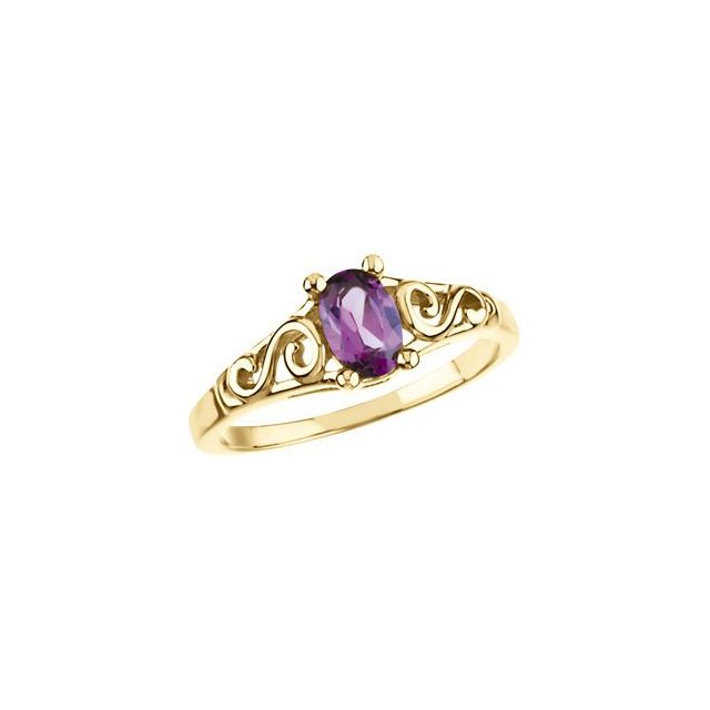 14KY June Imitation Birthstone Ring