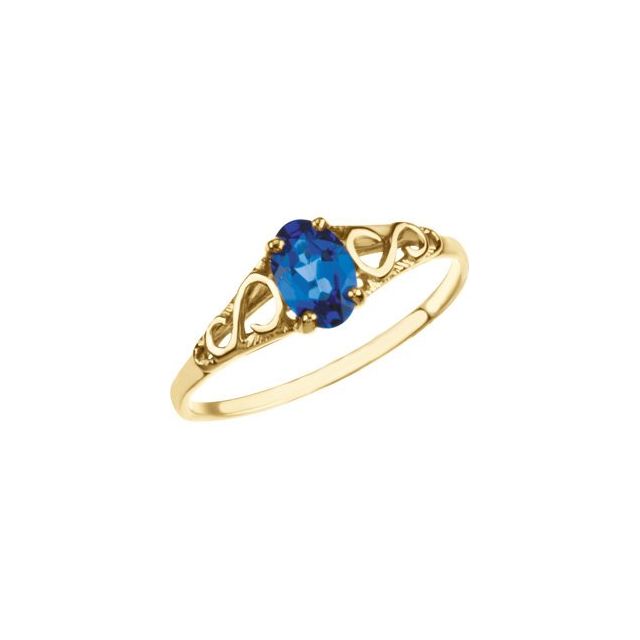 14K Yellow September Imitation Birthstone Ring