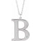 14K White Engravable Imitation Diamond Initial B 18