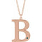 14K Rose Engravable Imitation Alexandrite Initial B 18