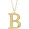 14K Yellow Gold-Plated Sterling Silver Engravable Imitation Pink Tourmaline Initial B 18