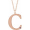 14K Rose Engravable Imitation Amethyst Initial C 18
