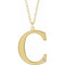 14K Yellow Gold-Plated Sterling Silver Engravable Imitation Diamond Initial C 18