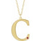 14K Yellow Gold-Plated Sterling Silver Engravable Imitation Ruby Initial C 18