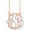14K Rose 20 mm 2 Initials .02 CT Natural Diamond Script Monogram 18