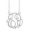 10K White 20 mm 2 Initials .02 CT Natural Diamond Script Monogram 18