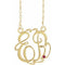 14K Yellow 20 mm 2-Initials Imitation Ruby Script Monogram 18