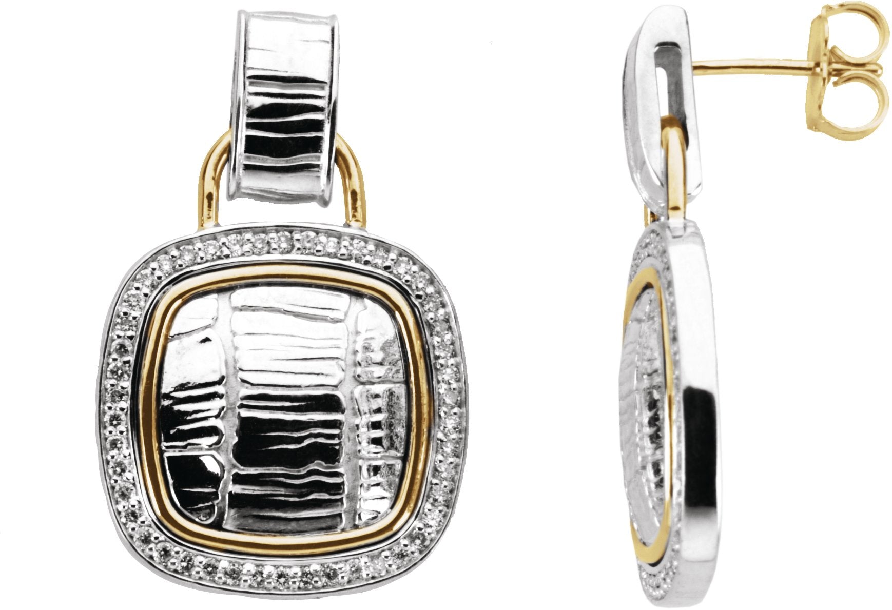 Accented Alligator Skin Earrings