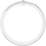14K White Gold .07 CTW Natural Diamond Sideways Cross Ring