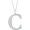 10K White Engravable Imitation Blue Zircon Initial C 18
