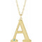 10K Yellow Engravable Imitation Blue Zircon Initial A 18