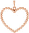 14K Rose Gold Beaded Heart Pendant