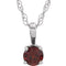Sterling Silver 3 mm Imitation Mozambique Garnet Youth Solitaire 14
