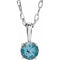 Sterling Silver 3 mm Imitation Blue Zircon Youth Solitaire 14