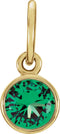14K Yellow Gold Posh Mommy® Imitation Emerald Charm/Pendant