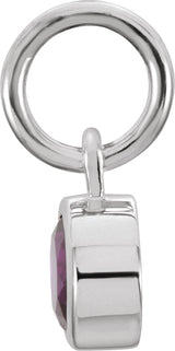 Sterling Silver Posh Mommy® Imitation Mozambique Garnet Charm/Pendant