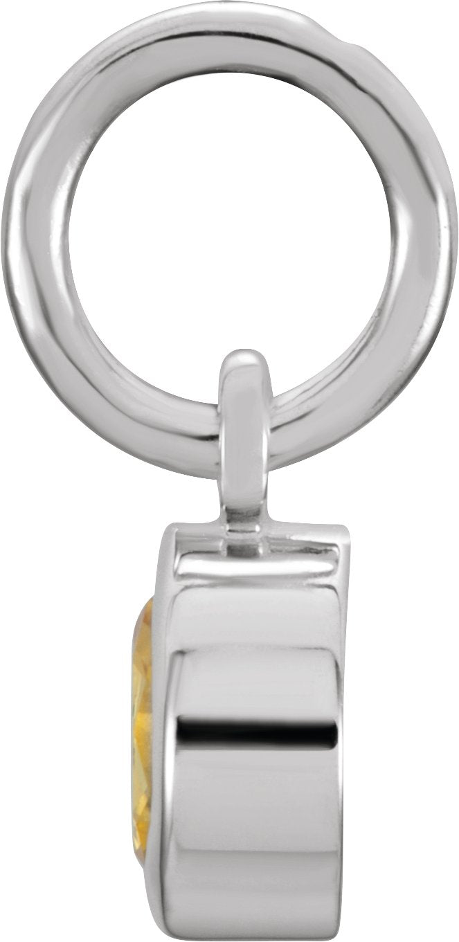 Sterling Silver Posh Mommy® Imitation Citrine Charm/Pendant