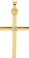 14K Yellow Gold Natural Aquamarine Cross Pendant