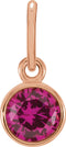 14K Rose Gold Posh Mommy® Imitation Ruby Charm/Pendant