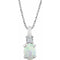 14K White Lab-Grown White Opal & .02 CT Natural Diamond 18