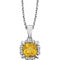 14K White Natural Citrine & .04 CTW Natural Diamond 18