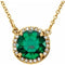 14K Yellow 8 mm Lab-Grown Emerald & .05 CTW Natural Diamond 16