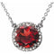 14K White 8 mm Natural Mozambique Garnet & .05 CTW Natural Diamond 16
