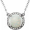 14K White 8 mm Natural White Opal & .05 CTW Natural Diamond 16