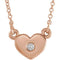 14K Rose .03 CTW Natural Diamond Heart 16