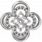 Platinum 12.52 x 12.52 mm Clover Slide Pendant Mounting