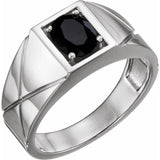 Sterling Silver Natural Black Onyx Ring