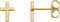 14K Yellow Gold 7.5 mm Cross Earrings