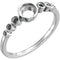 14K White 5 mm Round Cabochon Accented Bezel Ring Mounting