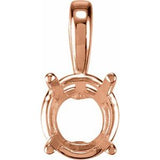 14K Rose 8 mm Round Youth Solitaire Pendant Mounting