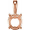 14K Rose 8 mm Round Youth Solitaire Pendant Mounting