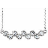 14K White 1/2 CTW Natural Diamond Bezel-Set Bar 16-18" Necklace