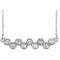 14K White 1/2 CTW Natural Diamond Bezel-Set Bar 16-18