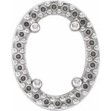 14K White 7x5 mm Oval Halo-Style Slide Pendant Mounting