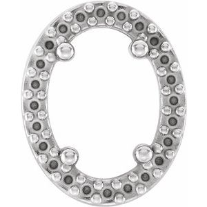 14K White 7x5 mm Oval Halo-Style Slide Pendant Mounting