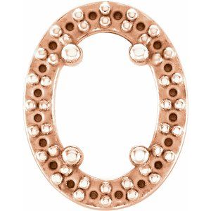 14K Rose 6x4 mm Oval Halo-Style Slide Pendant Mounting
