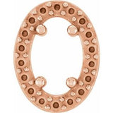 14K Rose 5x3 mm Oval Halo-Style Slide Pendant Mounting